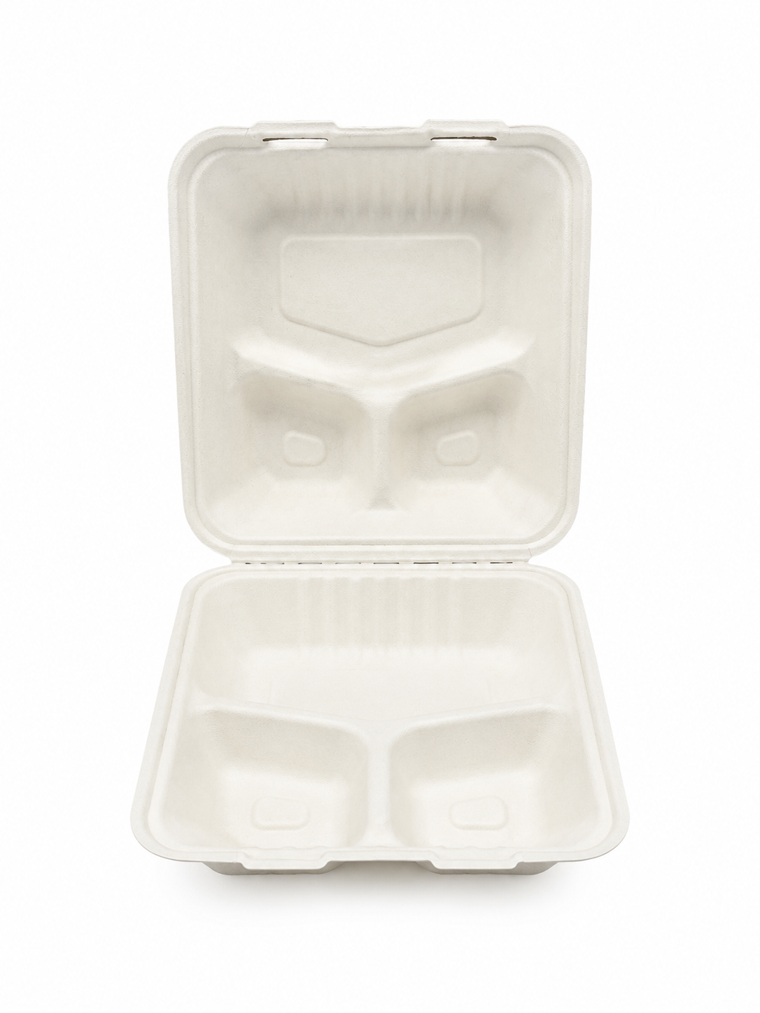 8-Inch 3-Compartment Sugarcane Container (883-3-S)