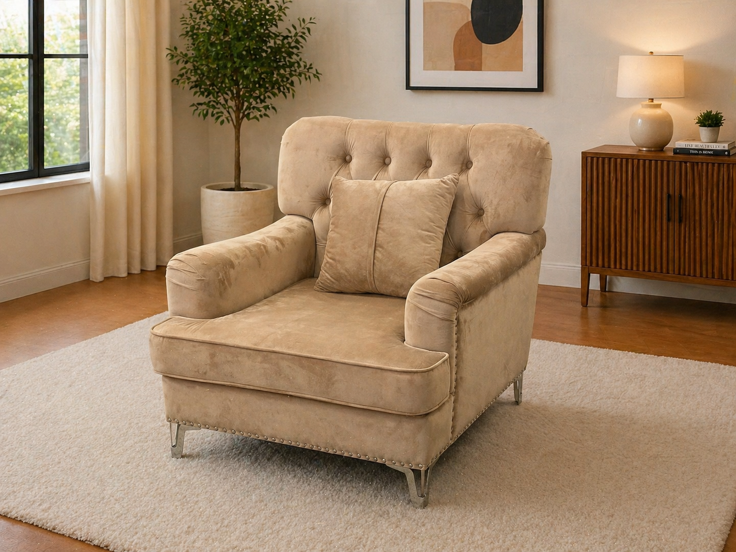 Velvet Tufted Armchair